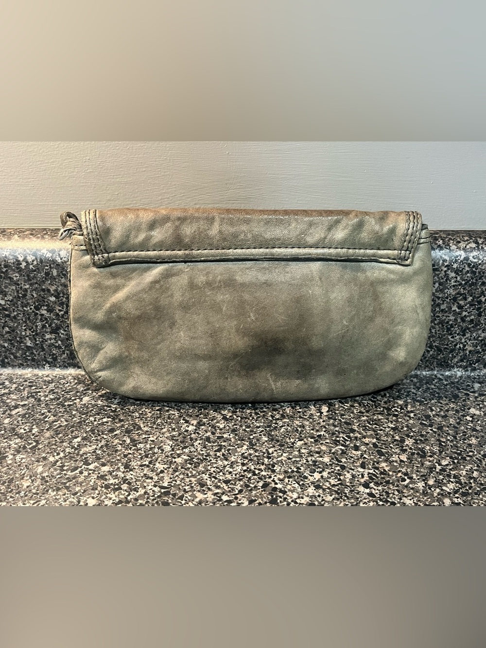 Lucky Brand Olive Green Leather Fold-Over Wristlet - Picture 7 of 8